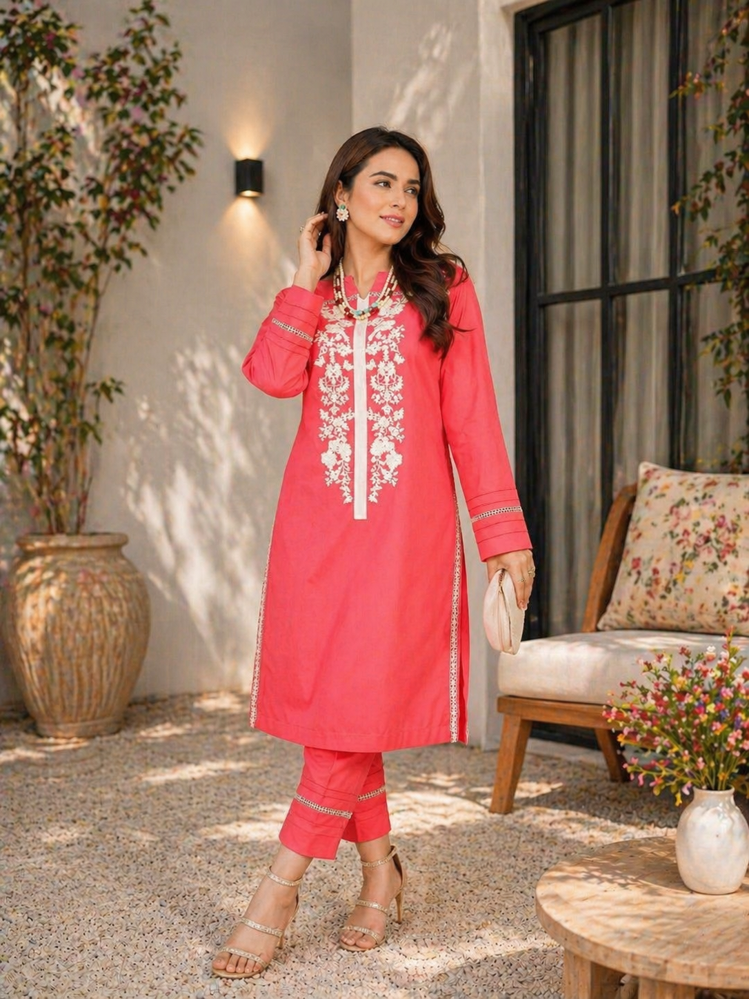 red-3 Pink Ladies Suit - Image 1